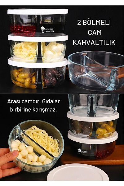 Paşabahçe Polar Bowl 2 Pieces with White Lid, 530683   - Pasabahce Polar 2 Sections