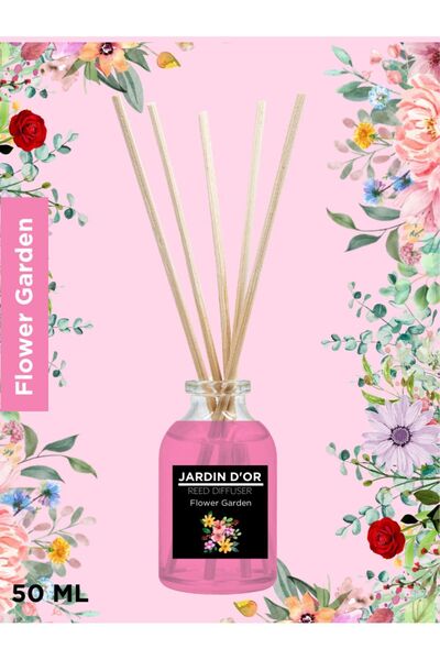 JARDIN D'OR 4'lü Çubuklu Oda Kokusu Seti - Avantajlı Paket (ŞEFTALİ-ÇİLEK-LEYLAK-ÇİÇEK BAHÇESİ) Reed Diffuser