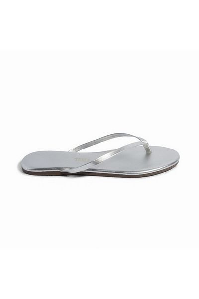 Tkees Flip-flops de damă fără toc de culoare argintie