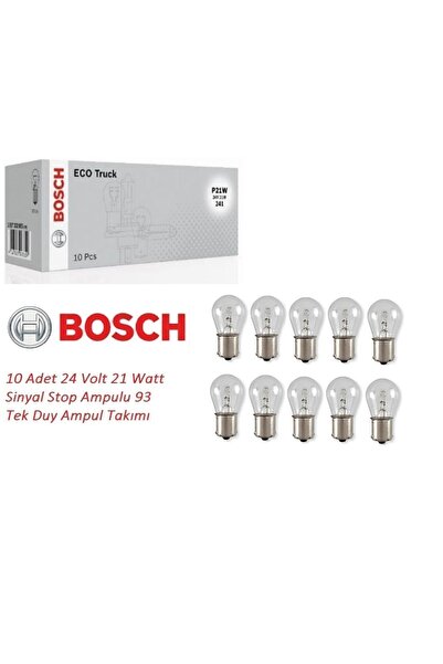 Bosch 24 Volt 21 Watt Sinyal Stop Ampulu Lambası 93 Tek Duy Ampul Takımı 10 A...