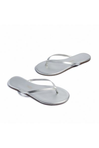 Tkees Flip-flops de damă fără toc de culoare argintie