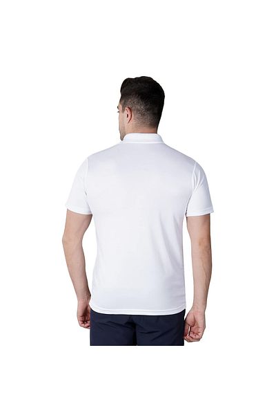 Nivia 2350-7 Polyester Polo T-Shirt, Small (White)