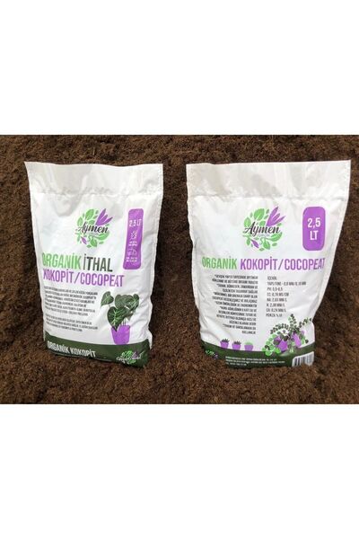 Aymen Çiçekçilik 2,5 Litre Özel Karışımlı Cocopeat Ponza Katkılı iç Dış Mekan Bitki Yetiştirme Toprağı - Kokopit