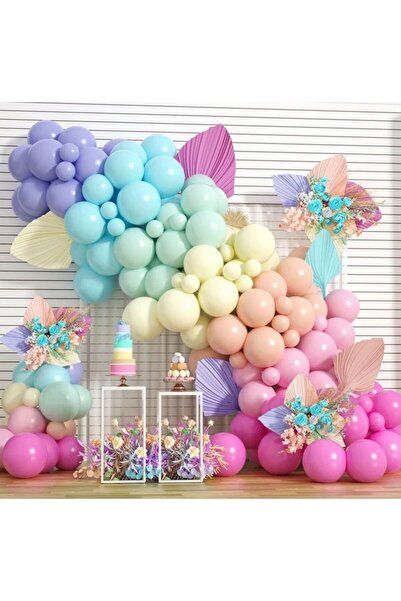 Öztürkpartievi سلسلة بالونات بلون الفوشيا معكرون