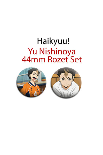 Akumastik Haikyuu! Yu Nishinoya 2li 44mm Çanta Süsü Rozet Aksesuar - Anime