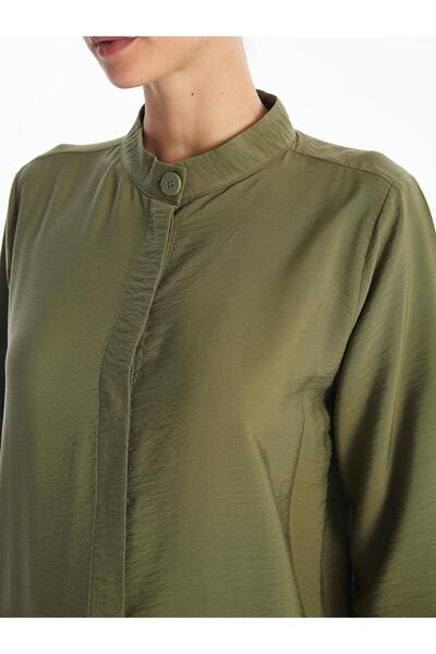 LC Waikiki Lcwaikiki Classic - Women's Brown Judge Collar Shirt Tunic