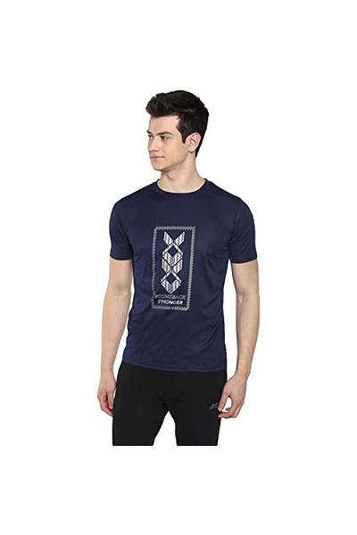 Nivia Nitro-8 T-shirt Navy S – Lightweight, Sweat-wicking & Regular Fit Training Tee