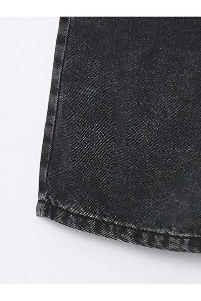 LC Waikiki Lcw Kids Anthracite Washed Comfortable Fit Elastic Waist Boys Jean Shorts (S4)