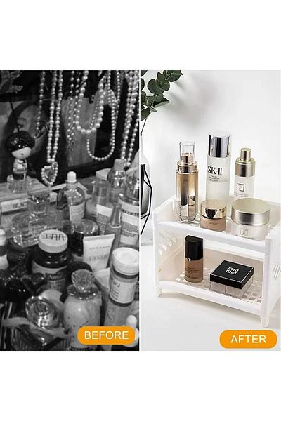 Bayev 2 buc. Raft de baie venețian cu 2 niveluri, bijuterii, cosmetice, suport pentru cosmetice, suport pentru cremă de parfum