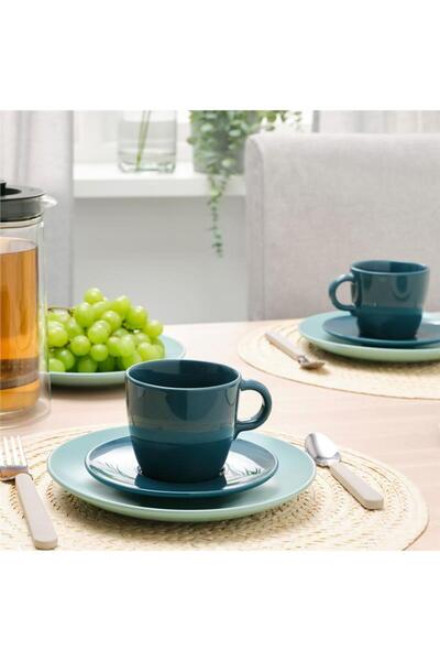 IKEA Turquoise Fargklar Turkish Coffee Cup Set - 7 Cl 8 Pieces