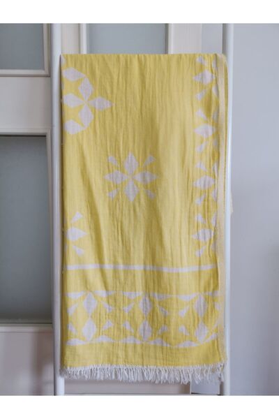 Melis Home Prosop de baie din pânză, prosop de plajă 100% bumbac 100x180 cm strat dublu Astek galben