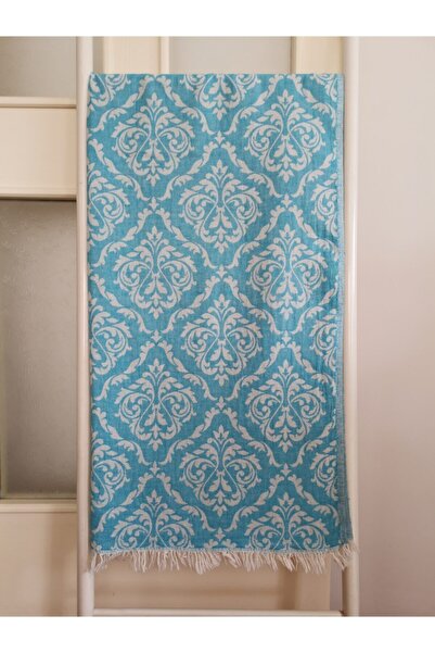 Melis Home Peshtemal, Bath Towel, Beach Towel, 100% Cotton Damask Blue