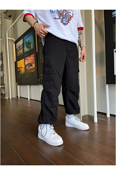 BALİNA Kargo Cep Detaylı Bol Kesim Lastikli Ayarlanabilir Paraşüt Pantolon