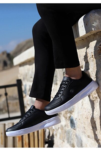 lumberjack Fınster Unisex Black Faux Leather Sneaker Shoes