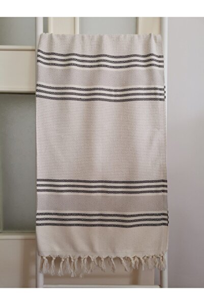 Melis Home Prosop de plajă unisex maro alb Çelmas 100% bumbac peshtemal 100x180