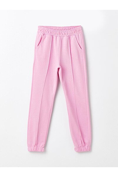 LC Waikiki LCW Kids Ekru Bisiklet Yaka Renk Bloklu Kız Çocuk Eşofman Takım