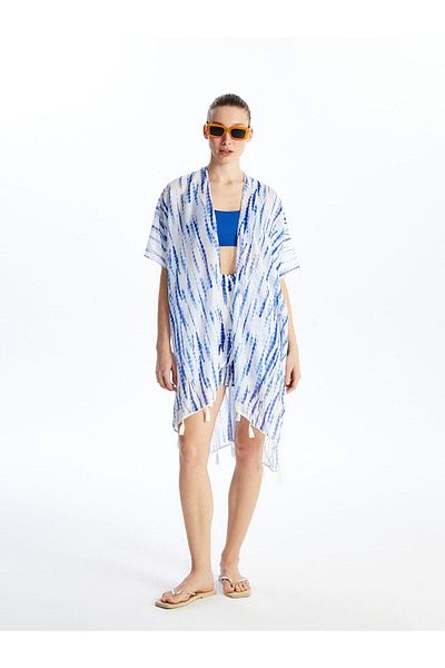 LC Waikiki LCW DREAM - Kimono de damă cu guler șal cu imprimeu violet