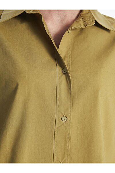 LC Waikiki LCWAIKIKI Classic Zeytin Yeşili Düz Oversize Kadın Gömlek Tunik