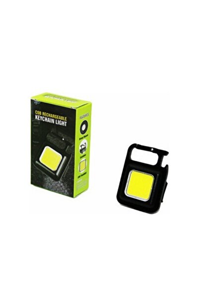 COB Rechargeable Keychain Light Şarj Edilebilir Şarjlı Mini Mıknatıslı El Fen...