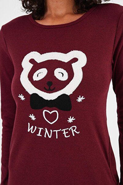 Penyelux Claret Red Women's Tunic - Comfortable Long Sleeve, Hijab Crew Neck