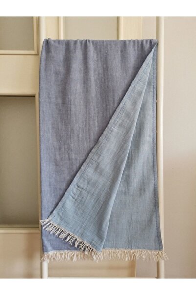 Melis Home Пештемаль, банний рушник, пляжний рушник, двошаровий гладкий синій