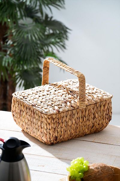 ACAR Wicker Picnic Basket - Wicker with Lid, 36 cm