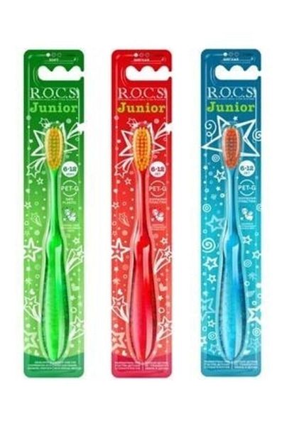 R.O.C.S. Rocs Junior 6-12 Years Toothbrush Red