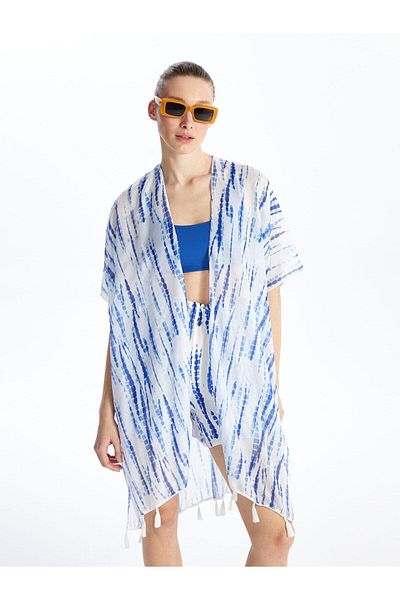 LC Waikiki LCW DREAM - Kimono de damă cu guler șal cu imprimeu violet