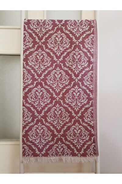 Melis Home Peshtemal, Bath Towel, Beach Towel, 100% Cotton Damask Claret Red