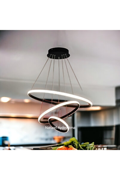 N Naturel Aydınlatma 3LÜ LEDLİ ÇEMBER AVİZE / 30-40-50cm / KUMANDALI