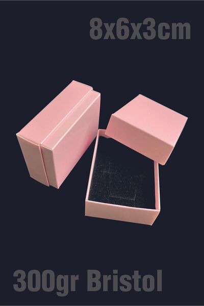 Örün Matbaa Şeker Pembe Süngerli Takı Kutusu 8x6x3cm Kolye, Bileklik, Mini Se...