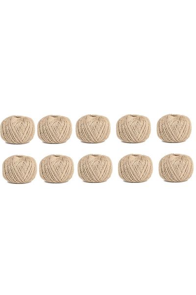 Ambarope 100 Meter Ball Thread - Jute, Straw and Whip Thread 10 Pieces 100 Grams