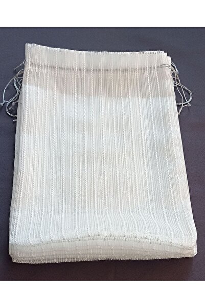 FNT İp Çizgili Desenli Tül Kese 21*31 Cm 12 Adettir Büyük Havlu Kesesi Hediye...