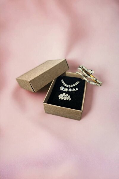 Bijuteri Kutucunuz Kraft 8x6x3cm Takı Kutusu 25 Adet Bileklik, Mini Set Kutus...