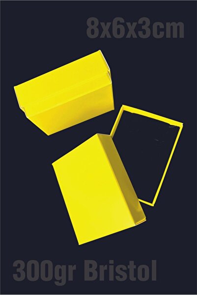 Örün Matbaa Sarı 8x6x3cm Süngerli Takı Kutusu Kolye, Bileklik, Mini Set Kutusu 25 Adet Demonte Sevk