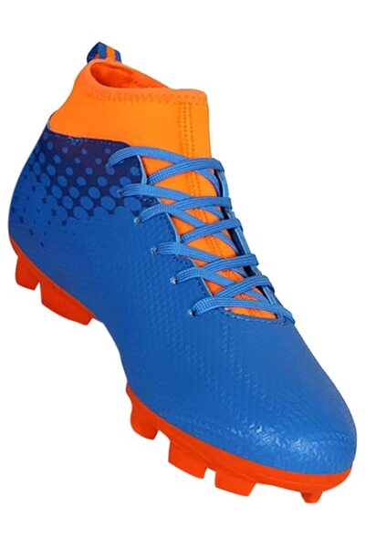 Nivia Ultra 2.0 Football Shoes (Blue/Orange, 11 UK/ 12 US / 45 EU) | PVC, Leather | Lace-up