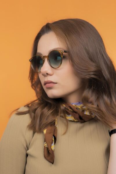 LUNOX Carlo Cappucino Gradient Green Unisex Sunglasses