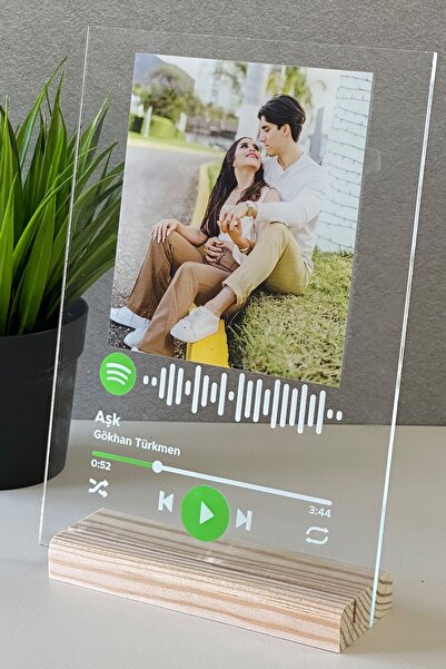 BLUE HOME'S Kişiselleştirilmiş Şeffaf Resimli Spotify Plak - Sevgiliye Hediye...