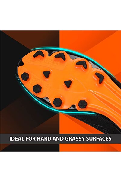 Nivia Crane 2.0 Football Shoes (Black, 8 UK/ 9 US / 42 EU) | Thermoplastic Polyurethane