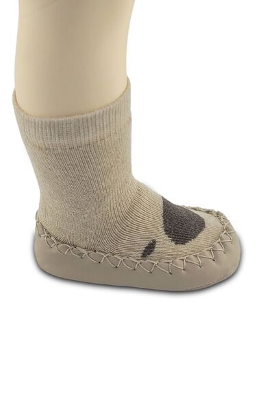 Funny Baby Органични чорапи с хлъзгаща подметка - шарени удобни чехли