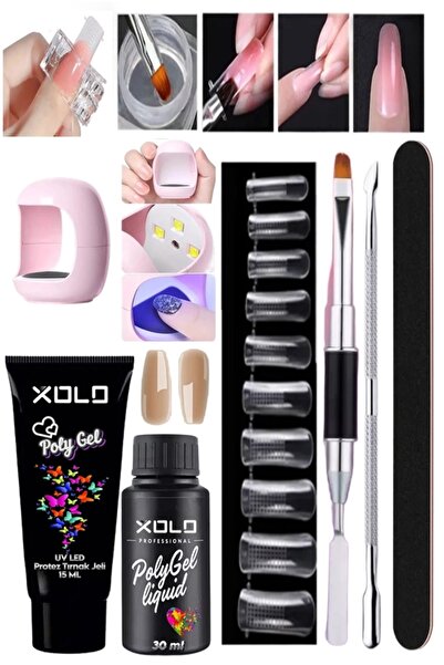 xolo 9 Parça Polijel Uygulama Seti Sevilen Renkler Serisi Poligel Akril Prote...