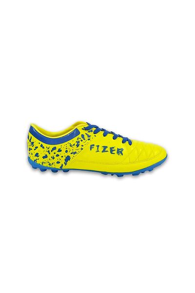 Vector X Fizer Indoor Football Shoes (Yellow/Blue,4 UK/ 5 US / 38 EU) |  Leather | Moulded Insole