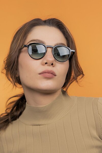 LUNOX Lucia Black Gradient Green Unisex Sunglasses