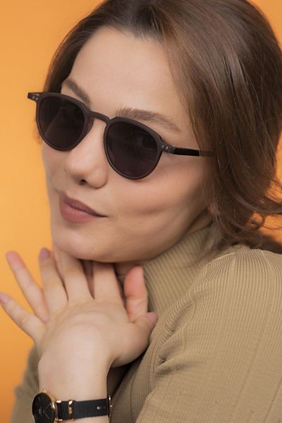 LUNOX Lucia Matte Brown Unisex Sunglasses
