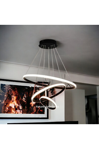 N Naturel Aydınlatma 3LÜ LEDLİ ÇEMBER AVİZE / 30-40-50cm / KUMANDALI