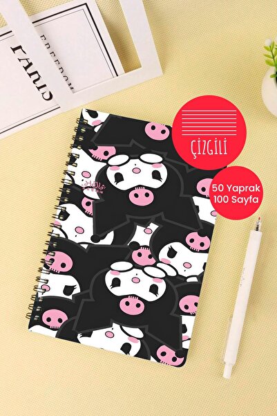 Anime Marketi Kuromi Themed A5 Spiral School Notebook 50 Sheets 100 Pages - Ruled