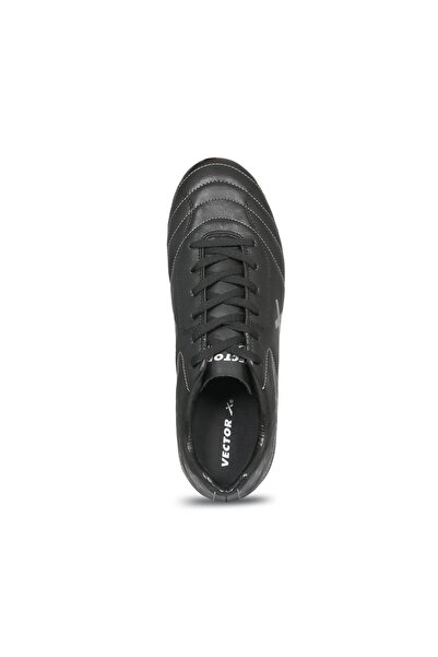 Vector X Dynamic Football Shoes (Black/Silver, 8 UK/ 9 US / 42 EU) | Synthetic Leather | PVC sole