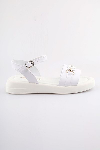 moon glow New Season White Women's Sandals - Heels and Buckles