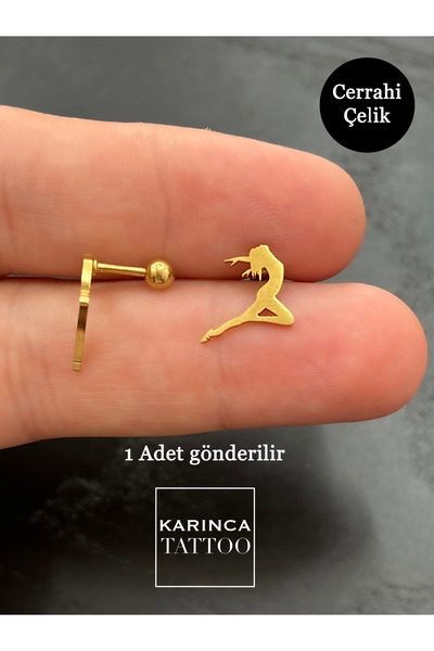 Karınca Piercing Dansçı Altın Renk Kulak Piercing