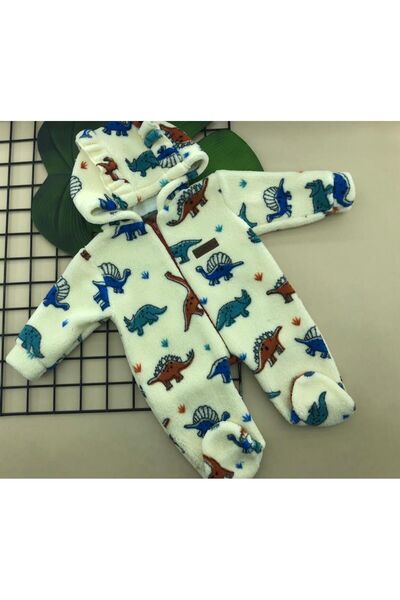 ÖRZİ Kids kışlık kalın polar aylık kapşonlu fermuarlı takım